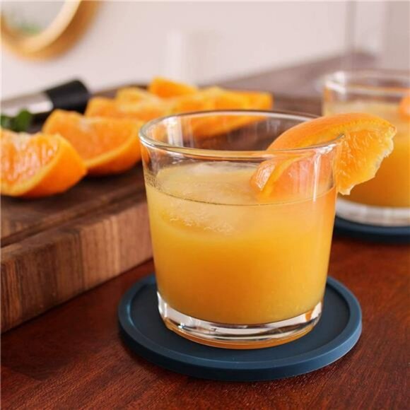 Colorful Silicone Drink Coasters Set of 10 Non Slip Heat Resistant Cup Mats - Picture 2 of 8